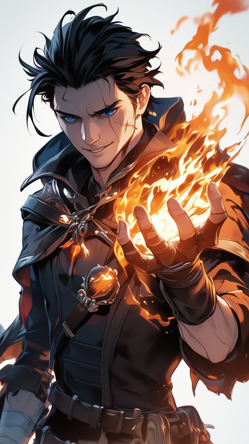 Human wizard holding spell book