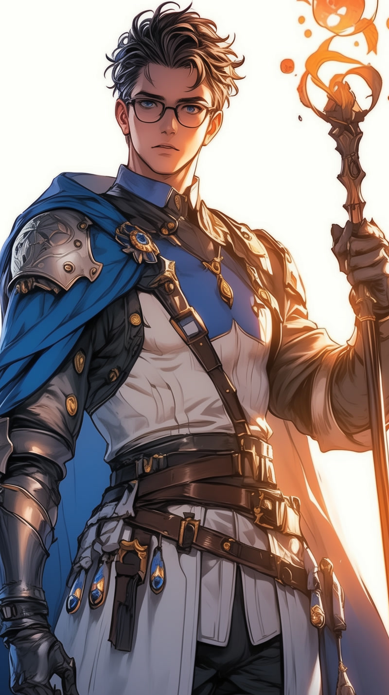 Human wizard with whimsical staff