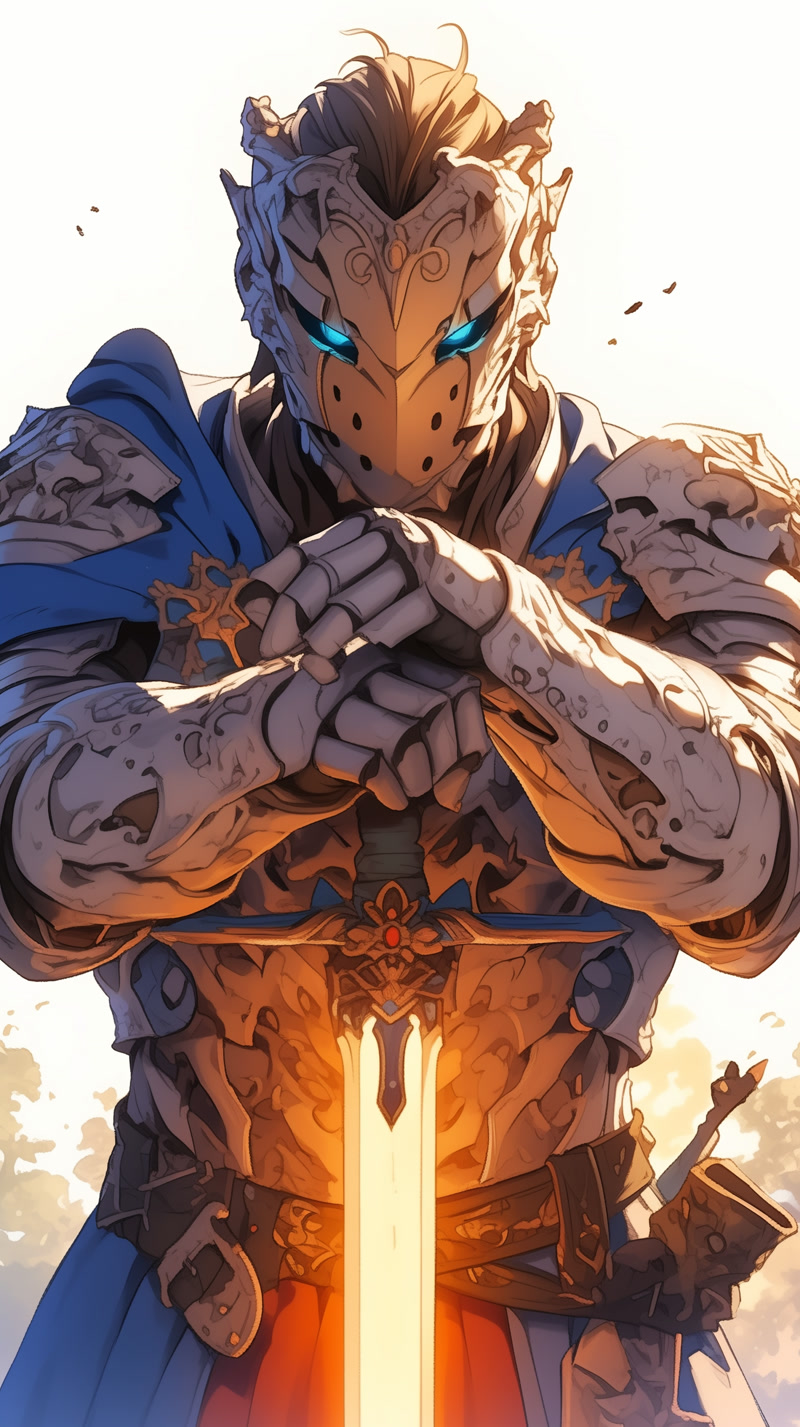 Warforged in action pose anime style